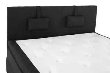 Lucky Komplett Sängpaket 160x200 Latex Slät - Nackkudde Liten Svart/Grå/PU - Products - Möbler - Säng - Kontinentalsäng