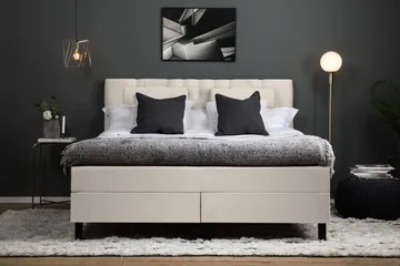 Lucky Komplett Sängpaket 160x200 Memory Diamant Sänggavel - Nackkudde Stor Beige - Products - Möbler - Säng - Kontinentalsäng