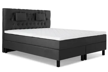 Lucky Komplett Sängpaket 160x200 Skum Diamant Sänggavel - Nackkudde Liten Svart/Grå - Products - Möbler - Säng - Kontinentalsäng