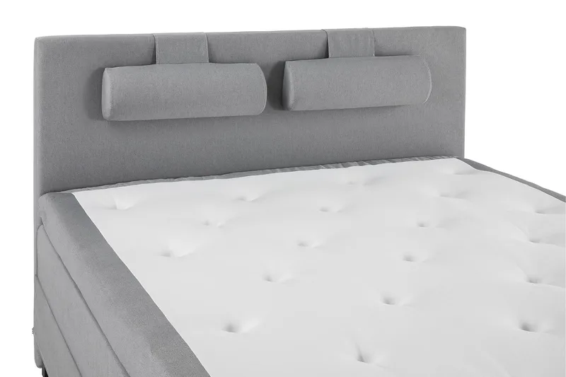 Lucky Komplett Sängpaket 160x200 Polyeter Slät Sänggavel - Nackkudde Stor Mellangrå - Products - Möbler - Säng - Kontinentalsäng