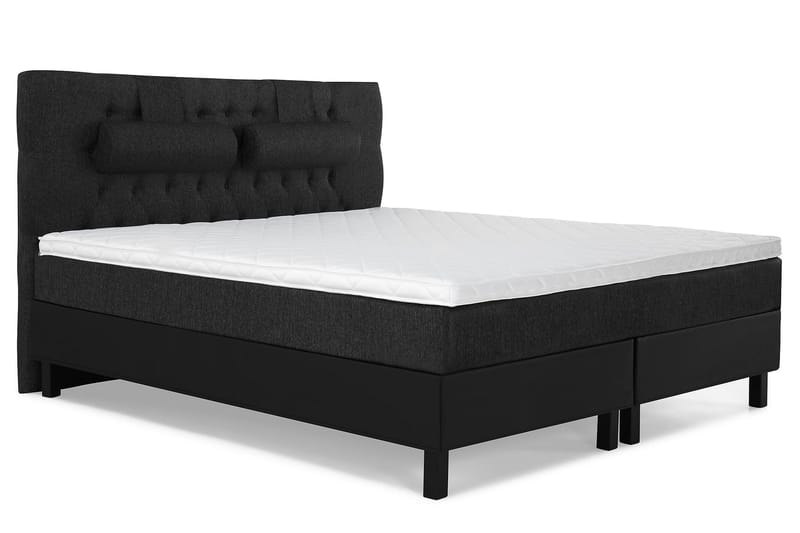 Lucky Komplett Sängpaket 180x200 Skum Diamant - Nackkudde Stor Svart/Grå/PU - Products - Möbler - Säng - Kontinentalsäng