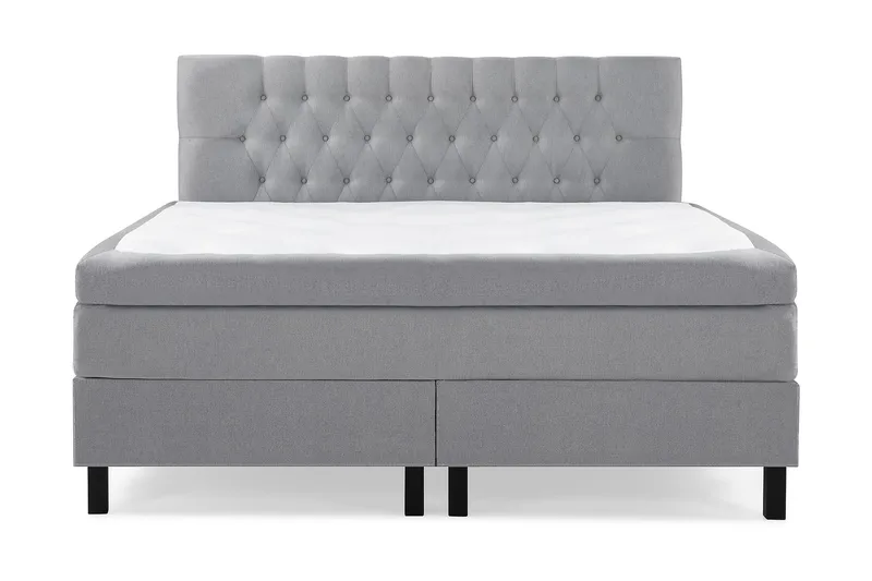 Lucky Komplett Sängpaket 180x200 Polyeter Diamant Sänggavel, Grå