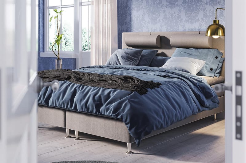 Meja Kontinentalsäng 160x200 - Ljusgrå - Products - Möbler - Säng - Kontinentalsäng