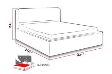 Najera Ramsäng 160x200 cm - Trä/Svart - Products - Möbler - Säng - Dubbelsäng