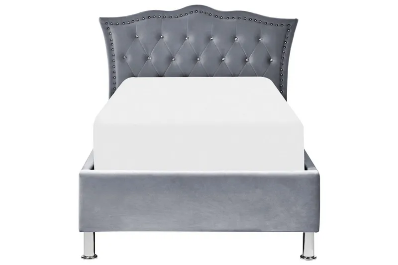 Säng med förvaring Metz - Grå, Silver/Sammet, 90x200 cm - Products - Möbler - Säng - Säng med förvaring