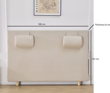 Sänggavel med nackkuddar 180 x 125 cm - Beige - Beige - Products - Möbler - Säng - Sängtillbehör & sänggavel - Sänggavel