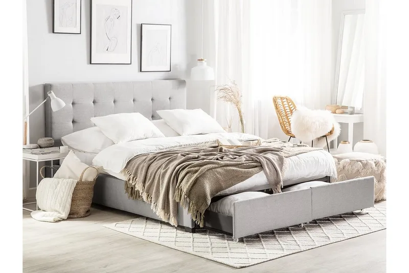 Sandrick Kontinentalsäng med Förvaring 160x200 - Grå - Products - Möbler - Säng - Säng med förvaring