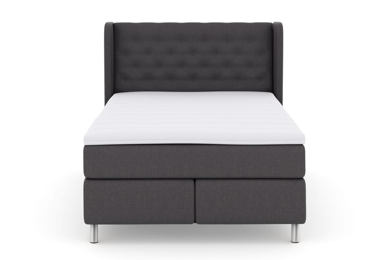 Select No 3 Komplett Sängpaket 140x200 Fast, Mörkgrå/Metall