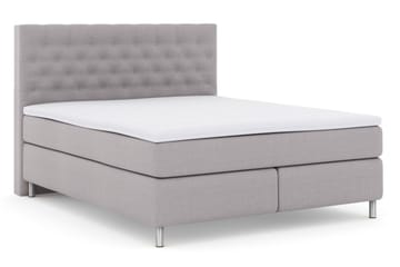 Select No 3 Kontinentalsäng 160x200 Fast/Medium - Ljusgrå/Metall - Products - Möbler - Säng - Kontinentalsäng