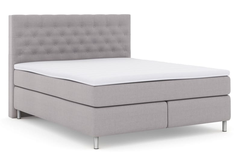 Select No 3 Kontinentalsäng 160x200 Fast/Medium - Ljusgrå/Metall - Products - Möbler - Säng - Kontinentalsäng