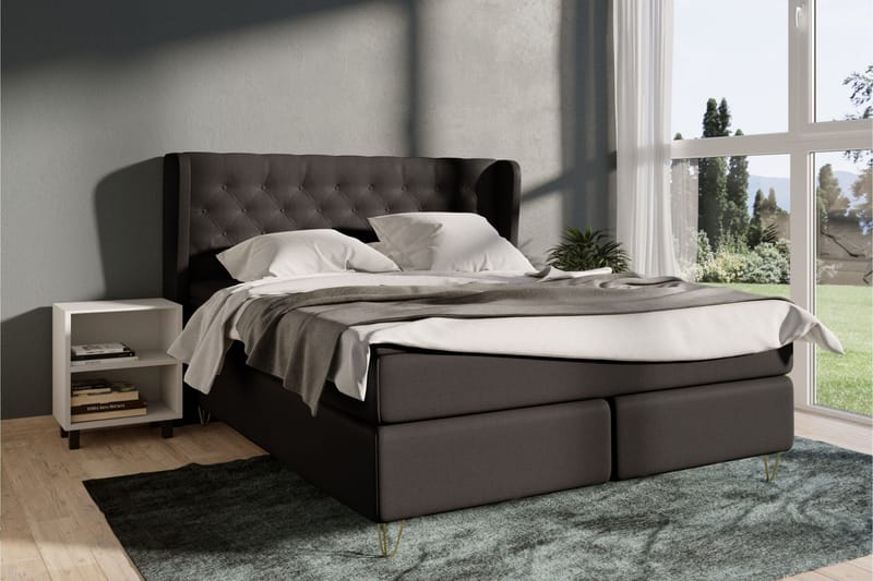 Select No 4 Komplett Sängpaket 120x200 Fast - Mörkgrå/Silver - Products - Möbler - Säng - Enkelsäng