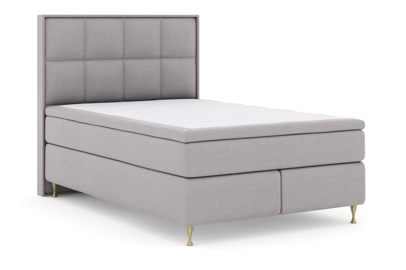Select No 4 Komplett Sängpaket 140x200 Fast - Ljusgrå/Guld - Products - Möbler - Säng - Kontinentalsäng