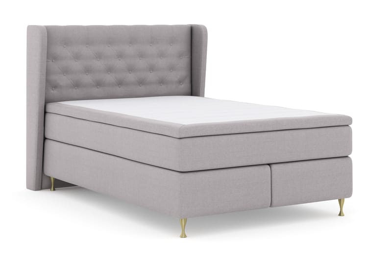Select No 4 Komplett Sängpaket 140x200 Fast - Ljusgrå/Guld - Products - Möbler - Säng - Kontinentalsäng