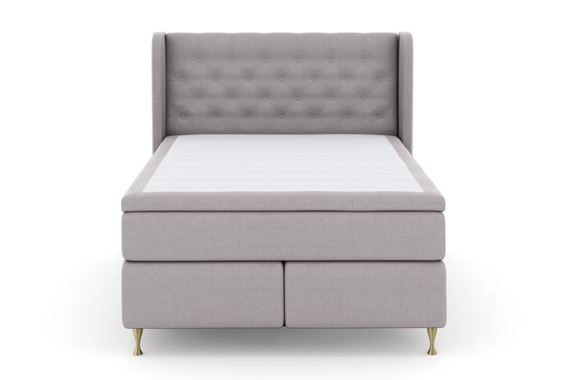 Select No 4 Komplett Sängpaket 140x200 Fast/Medium, Ljusgrå/Guld