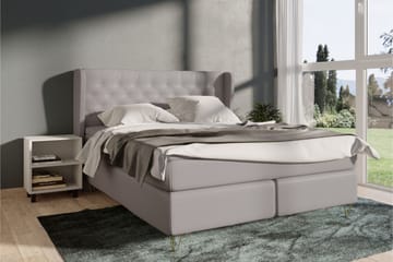 Select No 4 Komplett Sängpaket 160x200 Fast - Ljusgrå/Metall V-form - Products - Möbler - Säng - Kontinentalsäng
