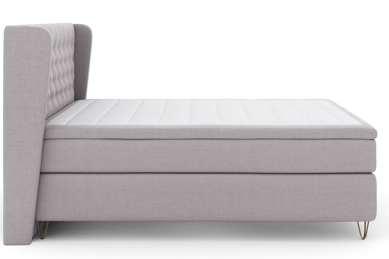 Select No 4 Komplett Sängpaket 160x200 Fast - Ljusgrå/Metall V-form - Products - Möbler - Säng - Kontinentalsäng