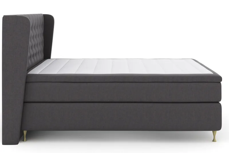 Select No 4 Komplett Sängpaket 160x200 Fast - Mörkgrå/Guld - Products - Möbler - Säng - Kontinentalsäng