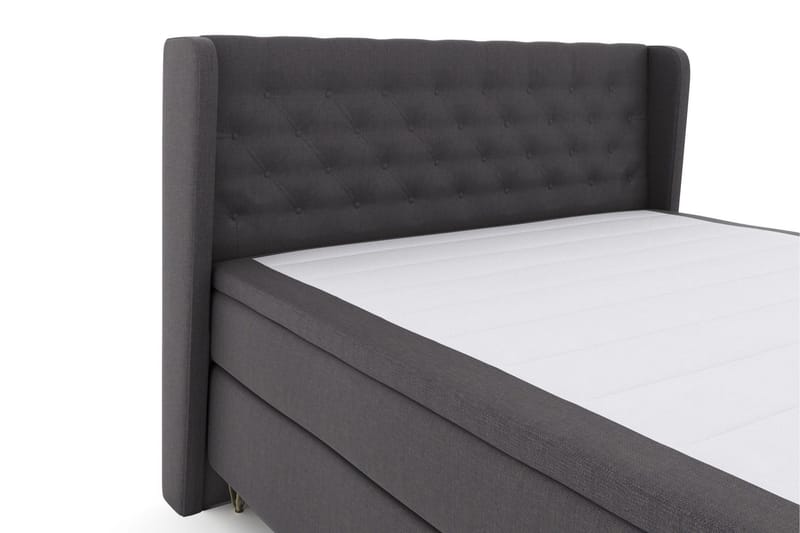 Select No 4 Komplett Sängpaket 160x200 Fast - Mörkgrå/Metall V-form - Products - Möbler - Säng - Kontinentalsäng
