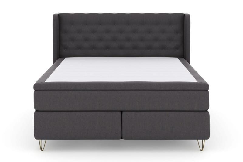 Select No 4 Komplett Sängpaket 160x200 Fast - Mörkgrå/Metall V-form - Products - Möbler - Säng - Kontinentalsäng