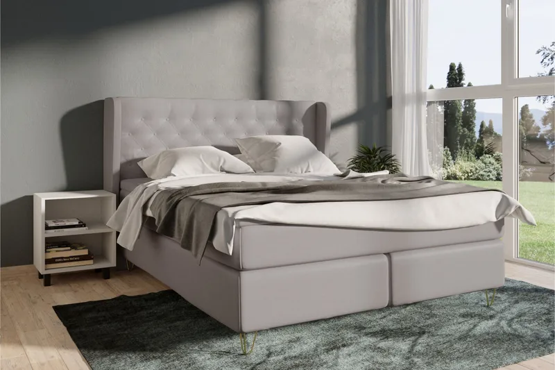 Select No 4 Komplett Sängpaket 180x200 Fast - Ljusgrå/Silver - Products - Möbler - Säng - Kontinentalsäng