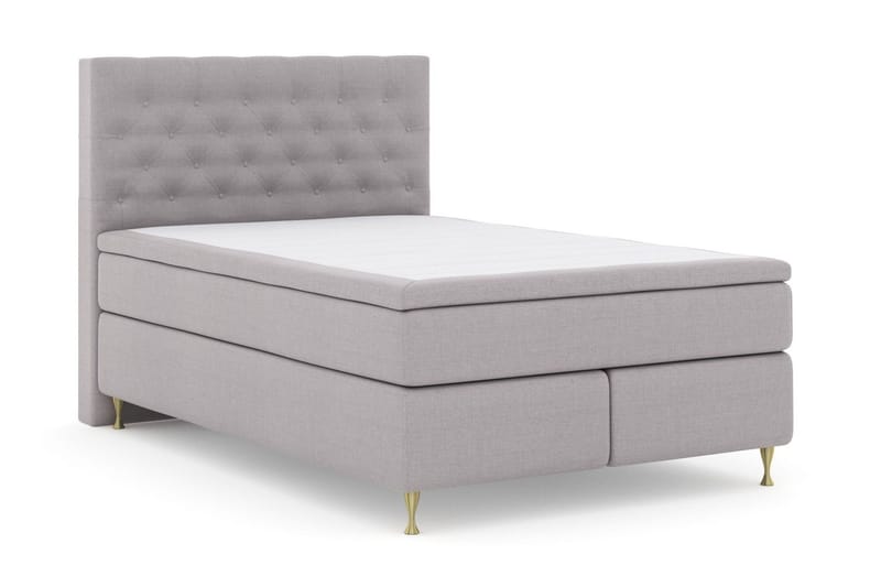 Select No 4 Kontinentalsäng 140x200 Medium - Ljusgrå/Guld - Products - Möbler - Säng - Kontinentalsäng