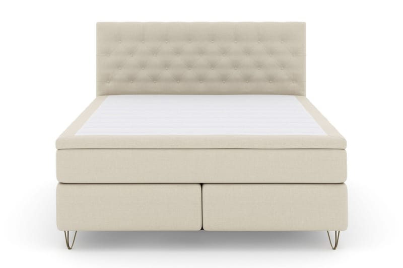 Select No 4 Kontinentalsäng 180x200 Fast/Medium, Beige/Metall V-Form