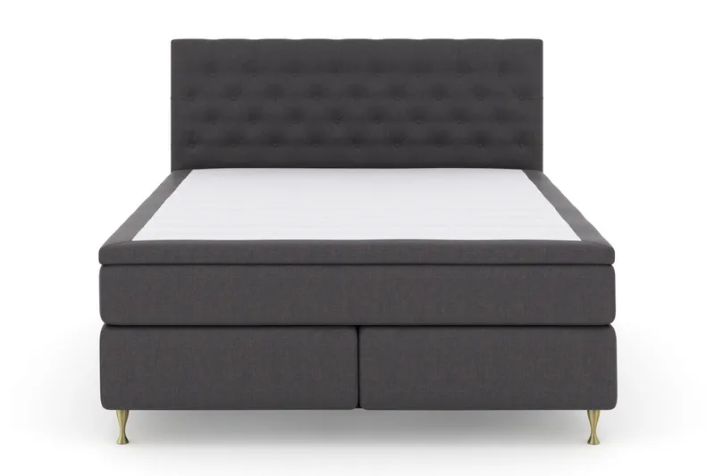 Select No 4 Kontinentalsäng 180x200 Fast/Medium, Mörkgrå/Guld