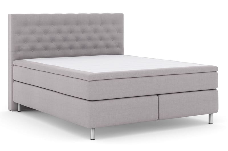 Select No 4 Kontinentalsäng 210x210 Fast/Medium - Ljusgrå/Metall - Products - Möbler - Säng - Kontinentalsäng
