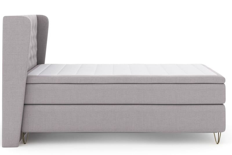 Select No 5 Komplett Sängpaket 120x200 Fast Watergel - Ljusgrå/Metall V-form - Products - Möbler - Säng - Enkelsäng