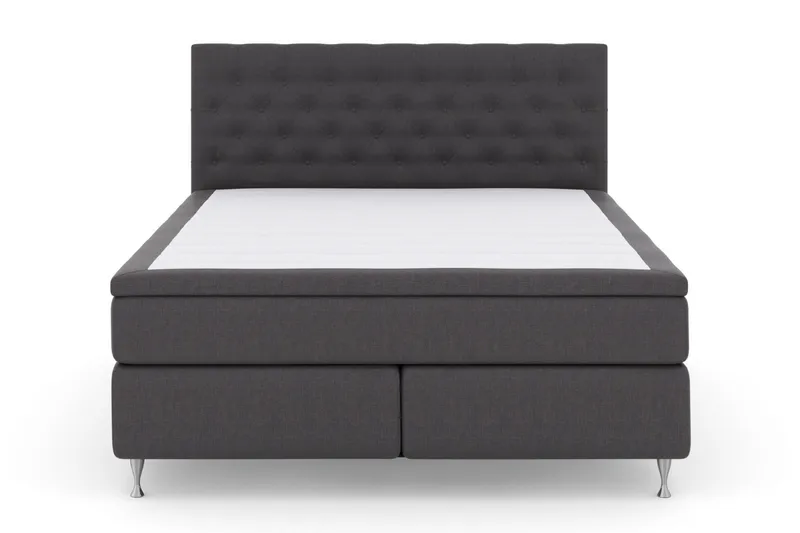 Select No 5 Komplett Sängpaket 160x200 Fast Latex, Mörkgrå/Silver