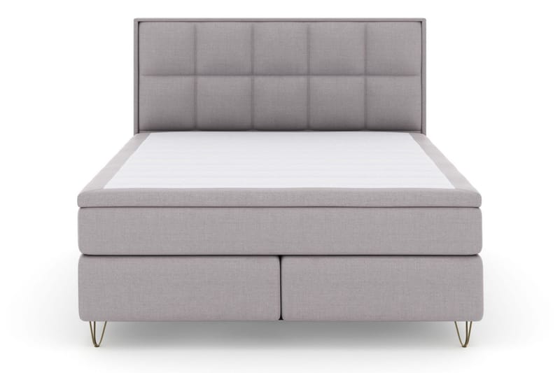 Select No 5 Komplett Sängpaket 180x200 Fast/Medium Watergel - Ljusgrå/Metall V-form - Products - Möbler - Säng - Kontinentalsäng