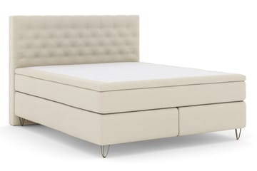 Select No 5 Komplett Sängpaket 210x210 Fast Latex - Beige/Metall V-form - Products - Möbler - Säng - Kontinentalsäng