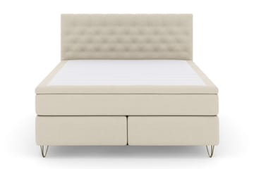 Select No 5 Komplett Sängpaket 210x210 Medium Latex - Beige/Metall V-form - Products - Möbler - Säng - Kontinentalsäng
