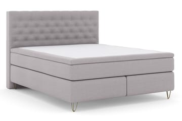 Select No 5 Komplett Sängpaket 210x210 Medium Latex - Ljusgrå/Metall V-form - Products - Möbler - Säng - Kontinentalsäng
