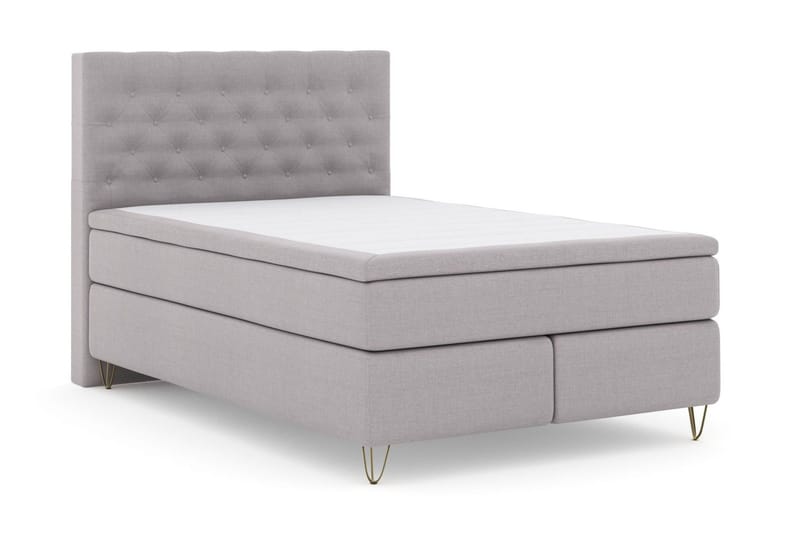 Select No 5 Kontinentalsäng 140x200 Medium Watergel - Ljusgrå/Metall V-Form - Products - Möbler - Säng - Kontinentalsäng
