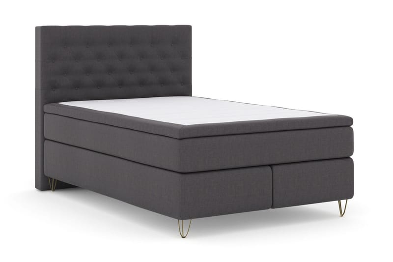 Select No 5 Kontinentalsäng 140x200 Medium Watergel - Mörkgrå/Metall V-Form - Products - Möbler - Säng - Kontinentalsäng