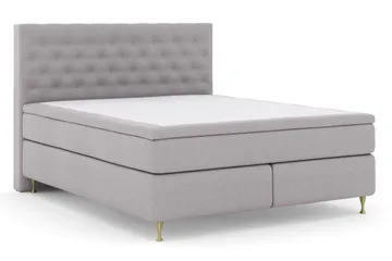Select No 5 Kontinentalsäng 160x200 Fast/Medium Latex - Ljusgrå/Guld - Products - Möbler - Säng - Kontinentalsäng