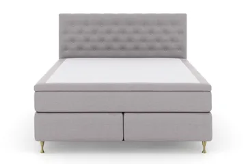 Select No 5 Kontinentalsäng 180x200 Fast/Medium Watergel - Ljusgrå/Guld - Products - Möbler - Säng - Kontinentalsäng