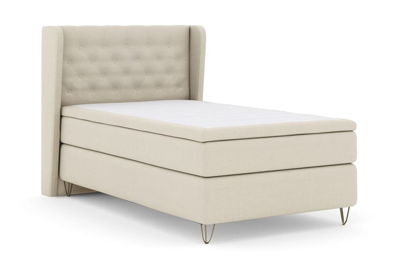 Select No 6 Komplett Sängpaket 120x200 Fast Memory/Pocket - Beige/Metall V-form - Products - Möbler - Säng - Enkelsäng