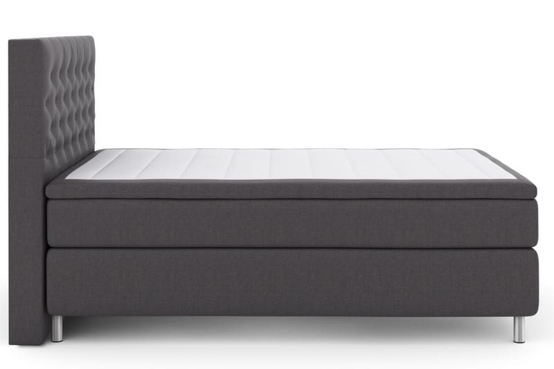 Select No 6 Komplett Sängpaket 140x200 F/M Memory/Pocket, Mörkgrå/Metall