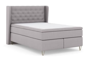 Select No 6 Komplett Sängpaket 140x200 Medium Memory/Pocket - Ljusgrå/Metall V-form - Products - Möbler - Säng - Kontinentalsäng