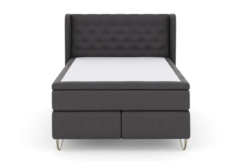 Select No 6 Komplett Sängpaket 140x200 Medium Memory/Pocket - Mörkgrå/Metall V-form - Products - Möbler - Säng - Kontinentalsäng