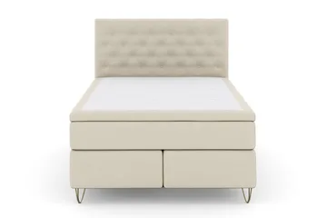 Select No 6 Kontinentalsäng 140x200 Fast/Medium Watergel - Beige/Metall V-Form - Products - Möbler - Säng - Kontinentalsäng