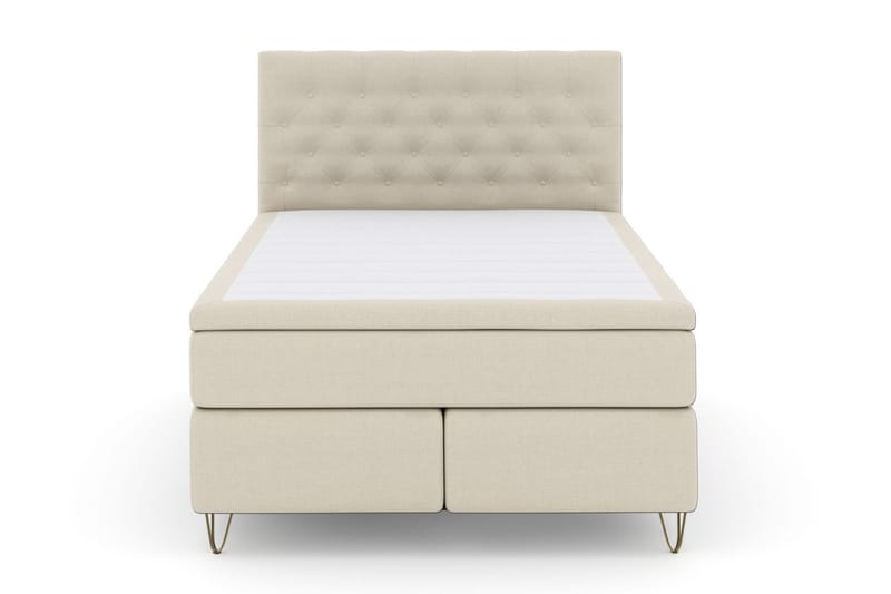 Select No 6 Kontinentalsäng 160x200 Fast Memory/Pocket - Beige/Metall V-Form - Products - Möbler - Säng - Kontinentalsäng