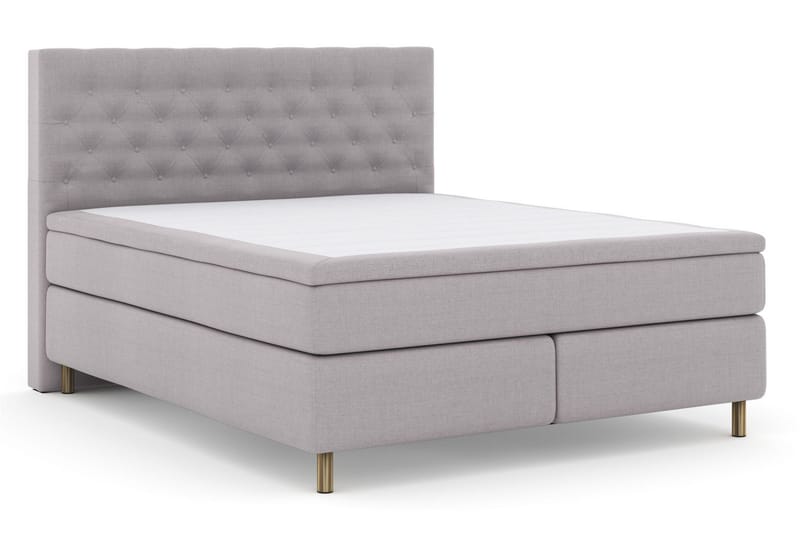 Select No 6 Kontinentalsäng 160x200 Fast/Medium Watergel - Ljusgrå/Koppar - Products - Möbler - Säng - Kontinentalsäng