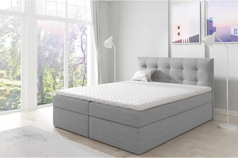 Skaftå Kontinentalsäng 200x200 cm - Svart/Grå/Vit - Products - Möbler - Säng - Säng med förvaring