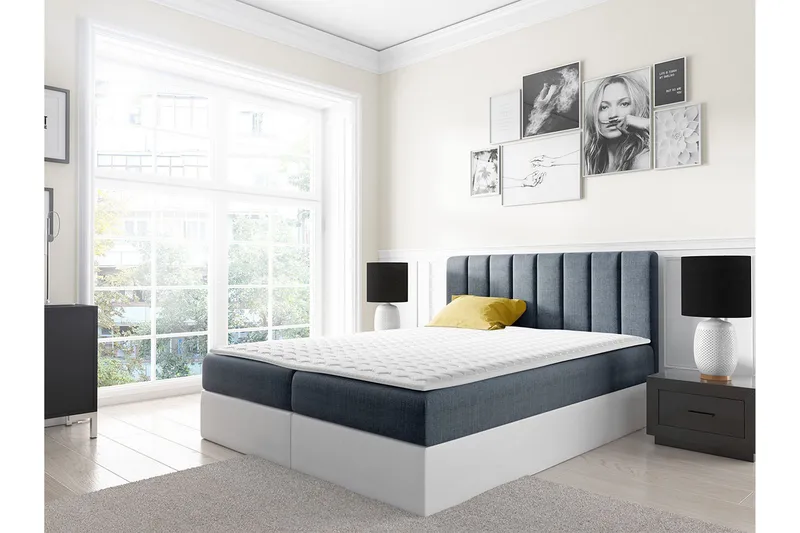 Vasil Kontinentalsäng 160x200 - Grå - Products - Möbler - Säng - Säng med förvaring