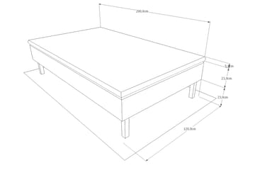 Viken Bas Ramsäng 120x200 Ancona - Ancona Grå - Products - Möbler - Säng - Enkelsäng