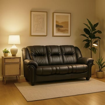 3-sits Soffa Rom - Svart PU - Products - Möbler - Soffa - 3 sits soffa