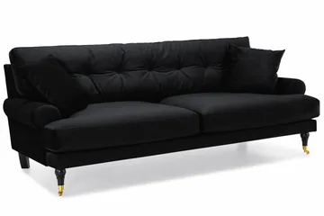 Andrew 3-sits Sammetssoffa - Svart - Products - Möbler - Soffa - 3 sits soffa